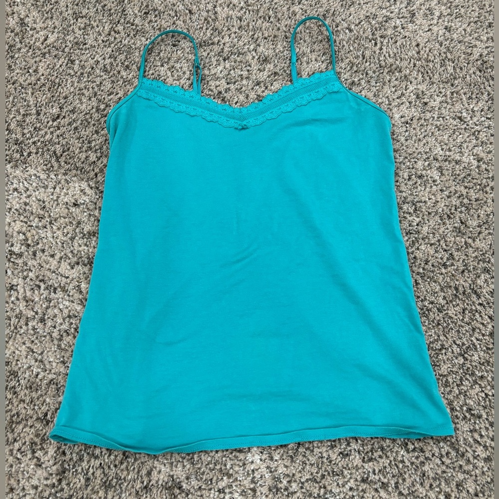 Y2K Aqua Blue Lace Tank